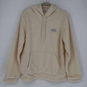 OVADIA Men's Nba Coze Sherpa Hoodie Sweatshirt‎ Size Medium Cream Hooded Pocket